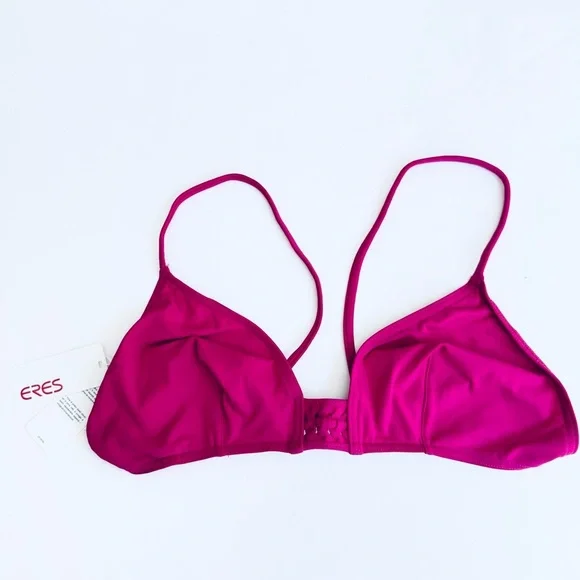 NWT ERES “Lumi” Multi Position Triangle Bikini Top Pink Fizz with Braiding - Picture 7 of 16